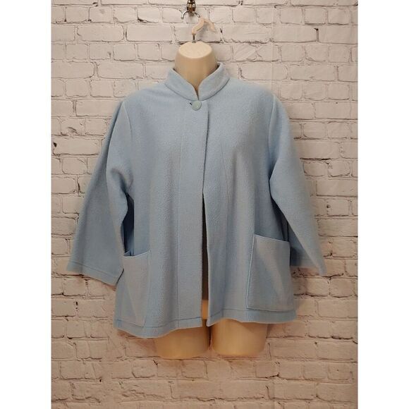 Anthony Richards Women's Size Medium Light Blue Fleece Jacket - Picture 1 of 3